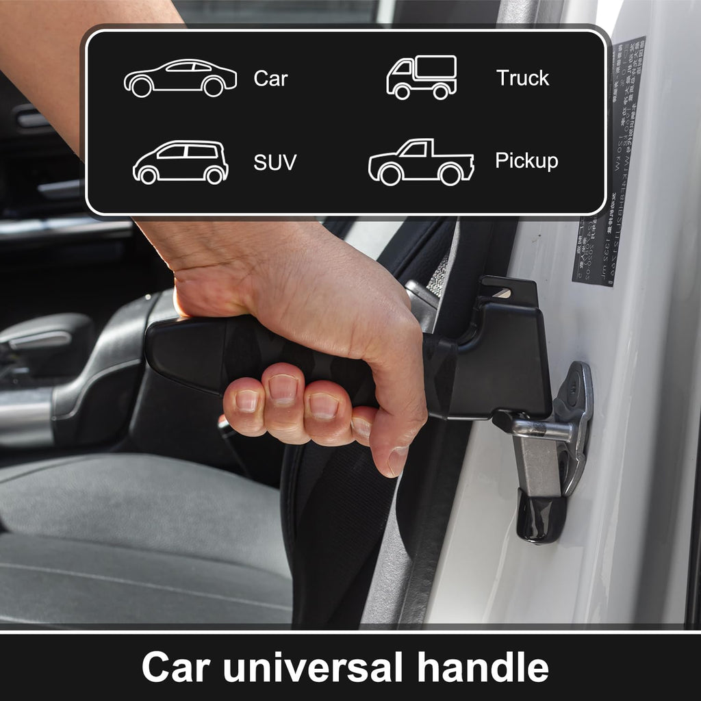 2 Pack Car Door Handle Assist for Elderly – 3-in-1 Car Handle Assist Auto Cane with Seat Belt Cutter & Window Breaker Car Door Latch Handle for Safe Entry/Exit Car for Seniors & Handicapped (2 Pack)