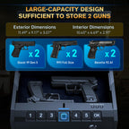 ONNAIS IRON SE Biometric Gun Safe for Pistols,Handgun, Quick-Access Firearm Safety Device with Fingerprint Lock or Key Pad, Gun Lock Box for Home Bedside Nightstand Car