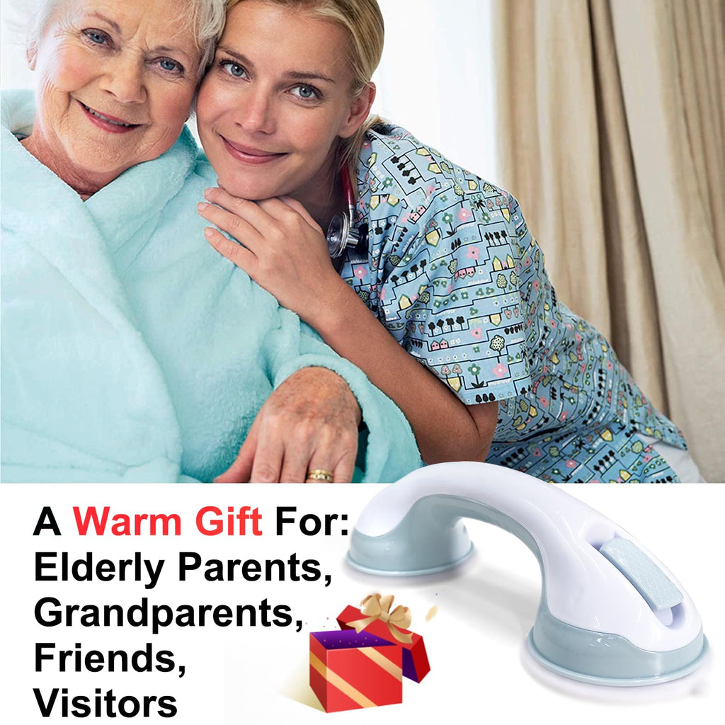 Grab Bars for Shower Heavy-Duty 12-Inch ADA Compliant 350lbs Shower Grab Bars for Seniors Shower Handles for Elderly Suction Air-Tight®Handicap Safety Handrail for Bathroom Bathtubs Toilet Tiles Glass