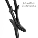 Christmas Decorations - Set of 2 Black Reindeer Statues - Modern Aluminum Alloy Xmas Figurines - Elegant Indoor Holiday Decor - Table Centerpieces - Ideal for Mantel Living Room Bedroom Office