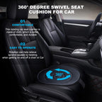 KLIFE 360 Rotating Seat Cushion for Car, Swivel Seat Cushion for Car for Elderly, 360 Degrees Swivel Car Seat for Elderly Support, Non Slip, Memory Foam, Ergonomic Design (Black)
