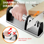 Knife Sharpeners, 4 in 1 Professional Chef's Kitchen Knife Accessories, Kitchen Blade & Scissors Sharpening Tool, Manual Knife Sharpener for Kitchen Knife