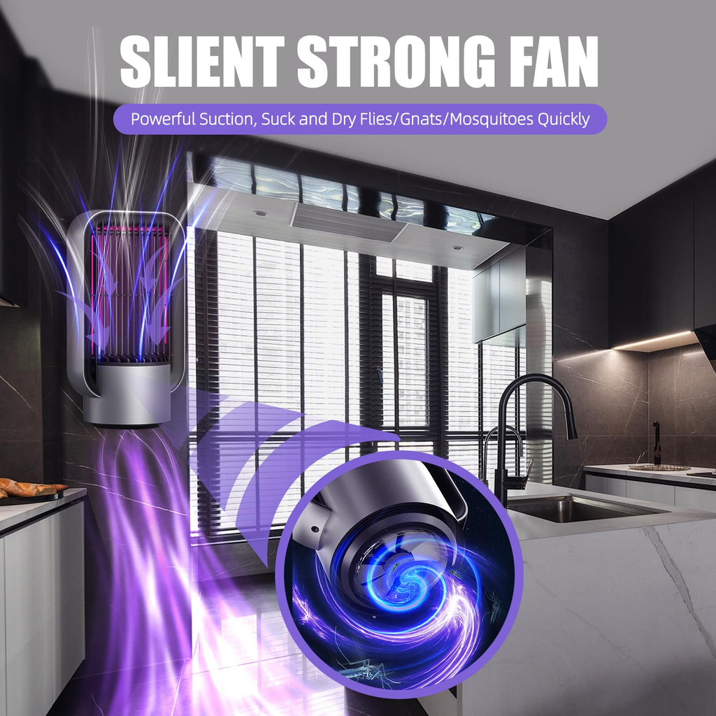 FASHFACE Bug Zapper Indoor Outdoor 3 in 1, Electric Mosquito Killer Lamp with Silent Fan, 2000V, 365nm UV Light, Dual Luring Modes, Smart Sensor Mosquito Trap for Home Villa Yard
