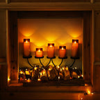Homemory Gray Flickering Flameless Candles, Battery Operated Acrylic LED Pillar Candles with Remote Control and Timer, Set of 5