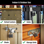 Master Lock Black Combination Padlock, Set Your Own Combo Lock, Weather Resistant Indoor and Outdoor Padlock with Code for Gym Locker, Gate, Shed, 178D