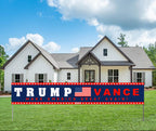 Support Trump JD Vance 2024 Political Campaign Large Banner Sign Flag with Brass Grommets,Pro Trump Vance Make America Great Again Outdoor Sign House Banner Yard Lawn Decoration 98X18''