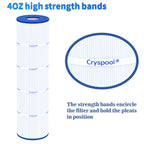 Cryspool® 07079 Filter Compatible with Jandy CL340, CV340, PJAN85, R0554500, C-7459, FC-0800, A0557900, 4×85 Sq. Ft Pool Filter Cartridge, 4 Pack
