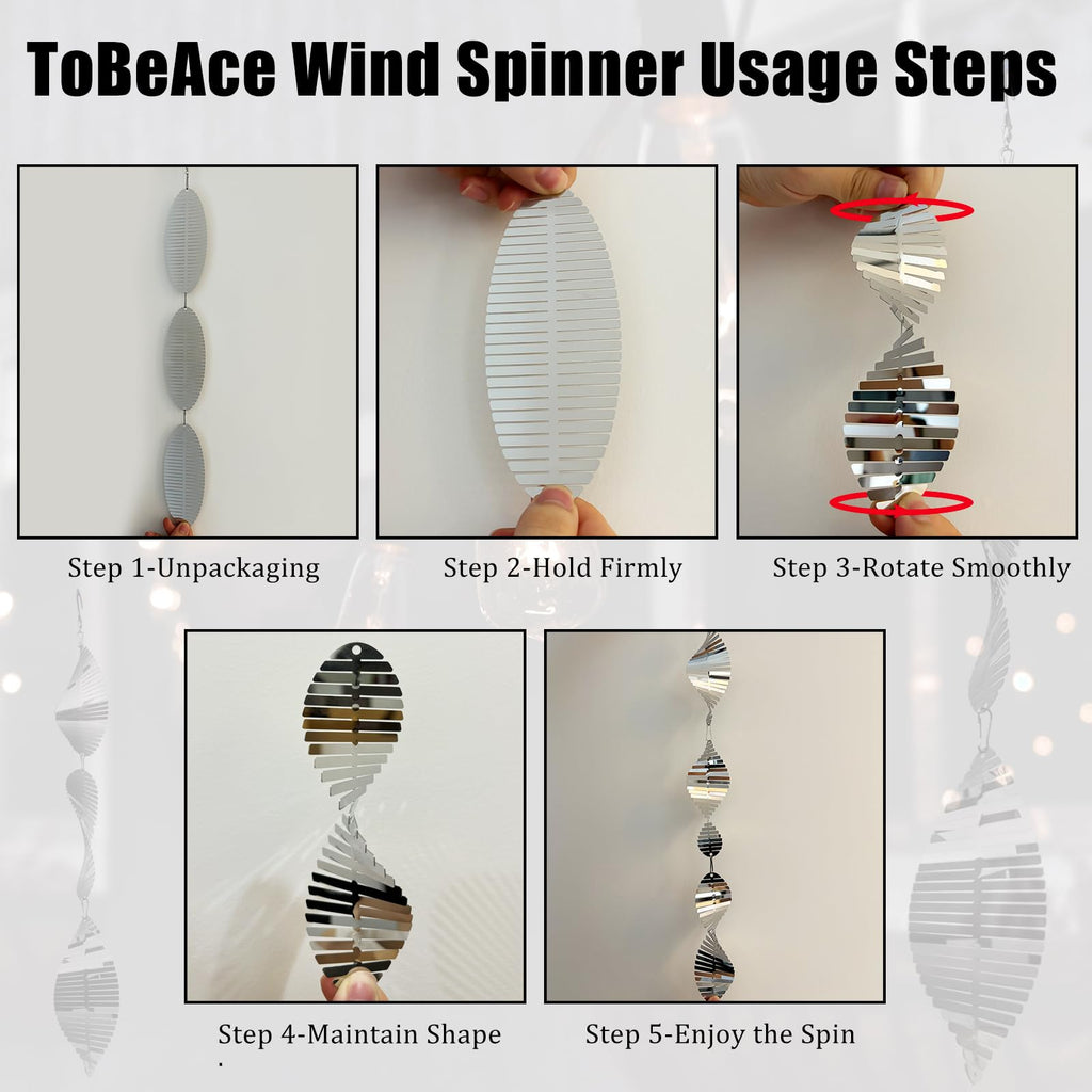 Stainless Steel Bird Deterrents for Outside,3D Wind Spinners Outdoor Decor,12 Discs Reflective Bird Scare Discs 4 Set Bird Reflectors to Keep Woodpecker Pigeon Away from House Window Patio Yard Porch