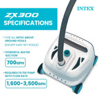 INTEX Deluxe Pressure-Side Above Ground Automatic Pool Cleaner Vacuum - For Bigger Pools – Cleans Pool Floors and Walls – Removes Debris – Removable Filter Tray – 21ft Tangle Free Hose