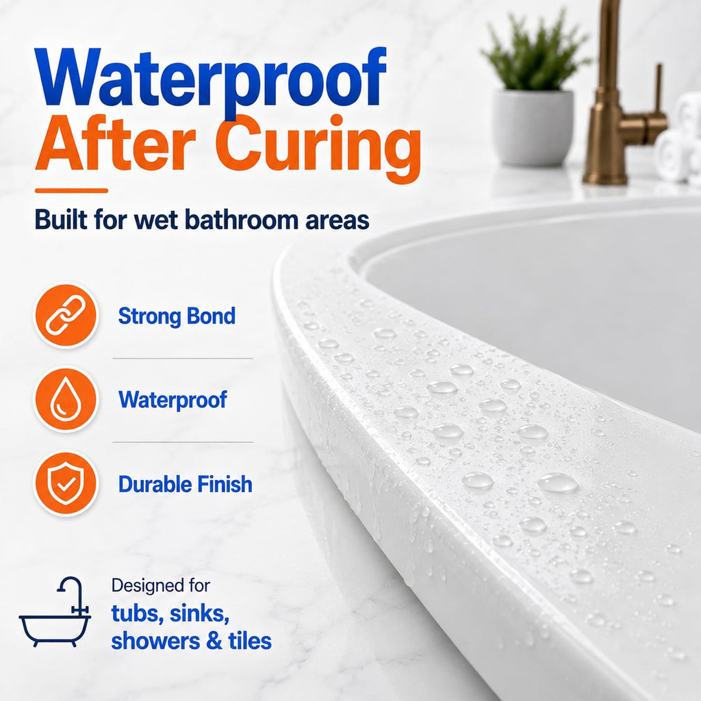 Tub Repair Kit White, Tub Chip and Bathtub Repair Kit for Enamel, Fiberglass, Acrylic, Porcelain, Patch and Repairs Chips, Crack, Scratches, Rust, Holes on Tubs, Toilet, Sink, Shower, Tray in Bathroom