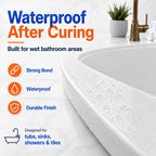 Tub Repair Kit White, Tub Chip and Bathtub Repair Kit for Enamel, Fiberglass, Acrylic, Porcelain, Patch and Repairs Chips, Crack, Scratches, Rust, Holes on Tubs, Toilet, Sink, Shower, Tray in Bathroom