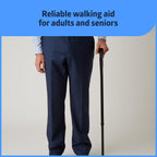 Medline Aluminum Offset Walking Cane for Seniors & Adults is Portable and Lightweight for Balance, Knee Injuries, Mobility & Leg Surgery Recovery, Black