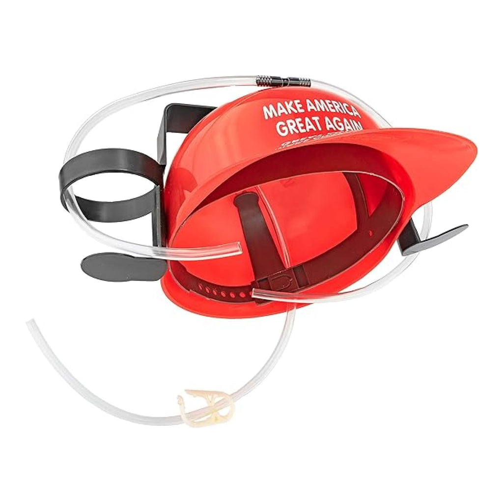 Fairly Odd Novelties 'Make America Great Again' Beer & Soda Guzzler Helmet - Red, Trump-Inspired Drinking Hat for Parties & Events!