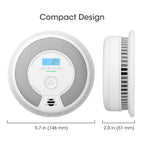 X-Sense 10-Year Battery Combination Smoke Carbon Monoxide Alarm Detector with Large LCD Display, Standalone Model, 3-Pack