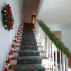 6 Ft 2 Pcs Artificial Norfolk Pine Garland, Real Touch Green Faux Greenery Garland for Christmas Table, Mantle, Wall, Fireplace, Indoor Outdoor Holiday Decor