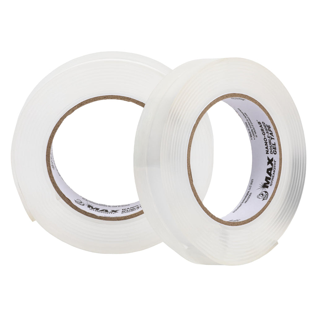 Duck Max Strength Double-Sided Gel Tape with Nano-Grab Technology, Heavy Duty, Multi-Purpose & Removable Adhesive, 0.94 in. x 10 ft, Clear, 2 Rolls