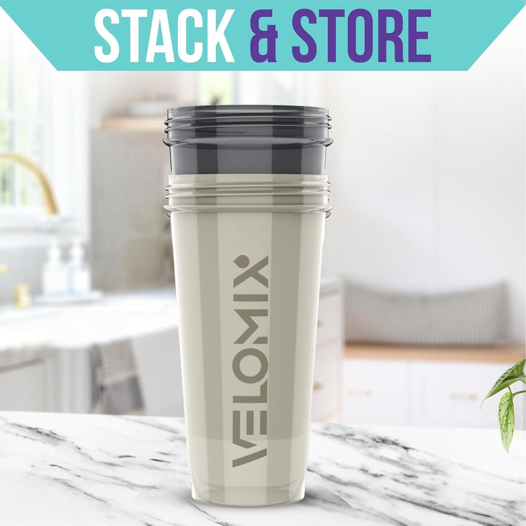 VELOMIX -2 Pack- 28 oz Protein Shaker Bottles for Protein Mixes - 2x Wire Whisk | Leak Proof Shaker Cups for Protein Shakes | Protein Shaker Bottle Pack | Shakers for Protein Shakes-Gray&White