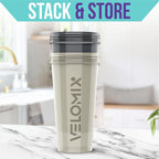 VELOMIX -2 Pack- 28 oz Protein Shaker Bottles for Protein Mixes - 2x Wire Whisk | Leak Proof Shaker Cups for Protein Shakes | Protein Shaker Bottle Pack | Shakers for Protein Shakes-Gray&White