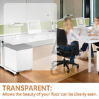 HOMEK Office Chair Mat for Hardwood Floor- 46" x 60" Clear Desk Computer Chair Mat for Hard Wood/Tile Floors, Easy Glide Plastic Mat for Under Office Chairs on Hardwood for Work & Home