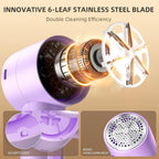Fabric Shaver, Lint Remover Rechargeable, Electric Portable Sweater Defuzzer with 3 Speeds, 6 Leaf Blades, Digital LED Display to Remove Pilling for Clothes, Rosa