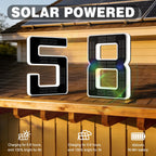 ISUNMEA 6.7 Inch Solar Lighted House Numbers for Outside, Light Up Waterproof LED Address Signs for Houses, Backlit Illuminated Exterior Modern House Numbers Light (0-Black, 6.7IN)
