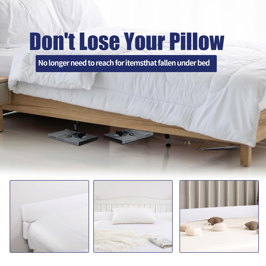HOMBYS Wedge Pillow Headboard for Bed Gap,Foldable Bed Wedge Gap Filler Queen Size,Matterss Gap Filler,Multi Functional Bed Crack Pillow, Fill The Gap (0-7") Between Your Headboard and Mattress,White