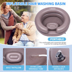 LOKFEHRE Portable Inflatable Hair Washing Basin for Bedridden - Wash Hair in Bed with Inflatable Shampoo Bowl.Hair Washing Basin for Elderly,Disabled,Injured,Ideal Inflatable Sink for Locs Detox