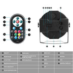 JAJALUYA LED Par Lights 36 LED Stage Lights 7 Modes RGB DJ Lights with Sound Activated Remote and DMX Control DJ Uplighting for Birthday Party Events Wedding Christmas Stage Lighting (8 Packs)