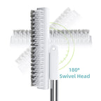 MOPALL Floor Scrub Brush with Long Handle 55", Dual-Sided Stiff Bristle Grout Brush with 180° Rotatable V-Shape Head, Heavy Duty Shower Cleaning for Bathroom Tile, Patio, Deck, Garage, Pool & Corner