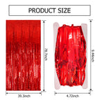 10 Pack Red Streamers Party Backdrop Christmas Decorations Foil Fringe Backdrop Curtains Carnival Casino Theme Birthday New Year Holiday Celebration Bachelorette Party Decorations Supplies