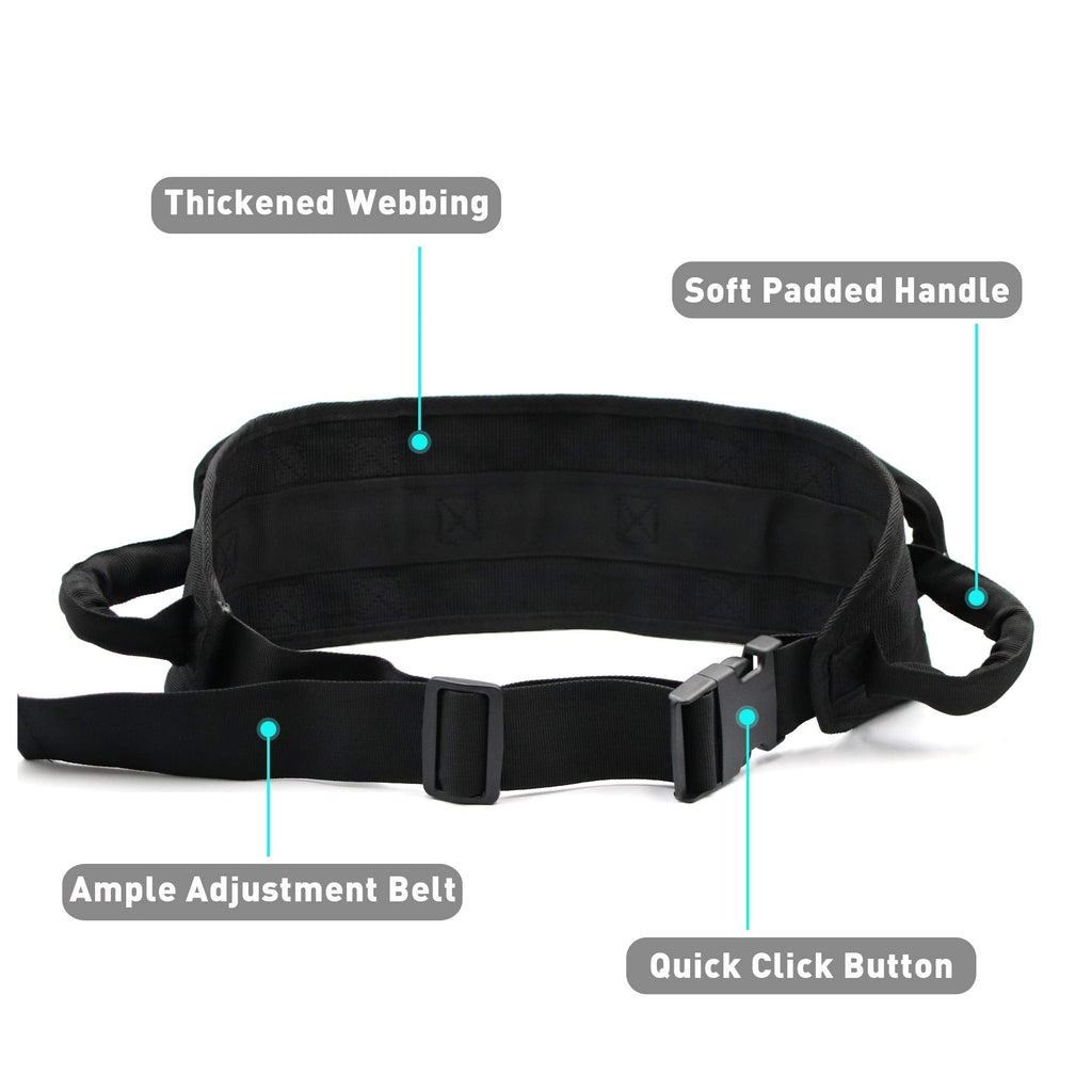 Gait Belt with Padded Handle, Seat Belt for Wheel Chair,Transfer Belts Gait Belts for Seniors and Unsteady Person,One-click Quick Release Locking Buckle,(31.5" -54")