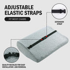 HOMBYS Lumbar Support Pillow for Recliner Chair, Memory Foam Back Support Cushion for Elderly,Extra Large Lumbar Support Pillow with Extension Straps, Thick Backrest for Home Reading