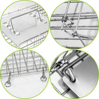 2-Pack H&B Live Animal Cage Trap,Folding 32x10x12 inch Humane Cat Trap for Stray Cats,Raccoons,Squirrel,Skunk,Mole,Groundhog,Opossums Armadillo,Rabbit,Catch and Release(Silver)