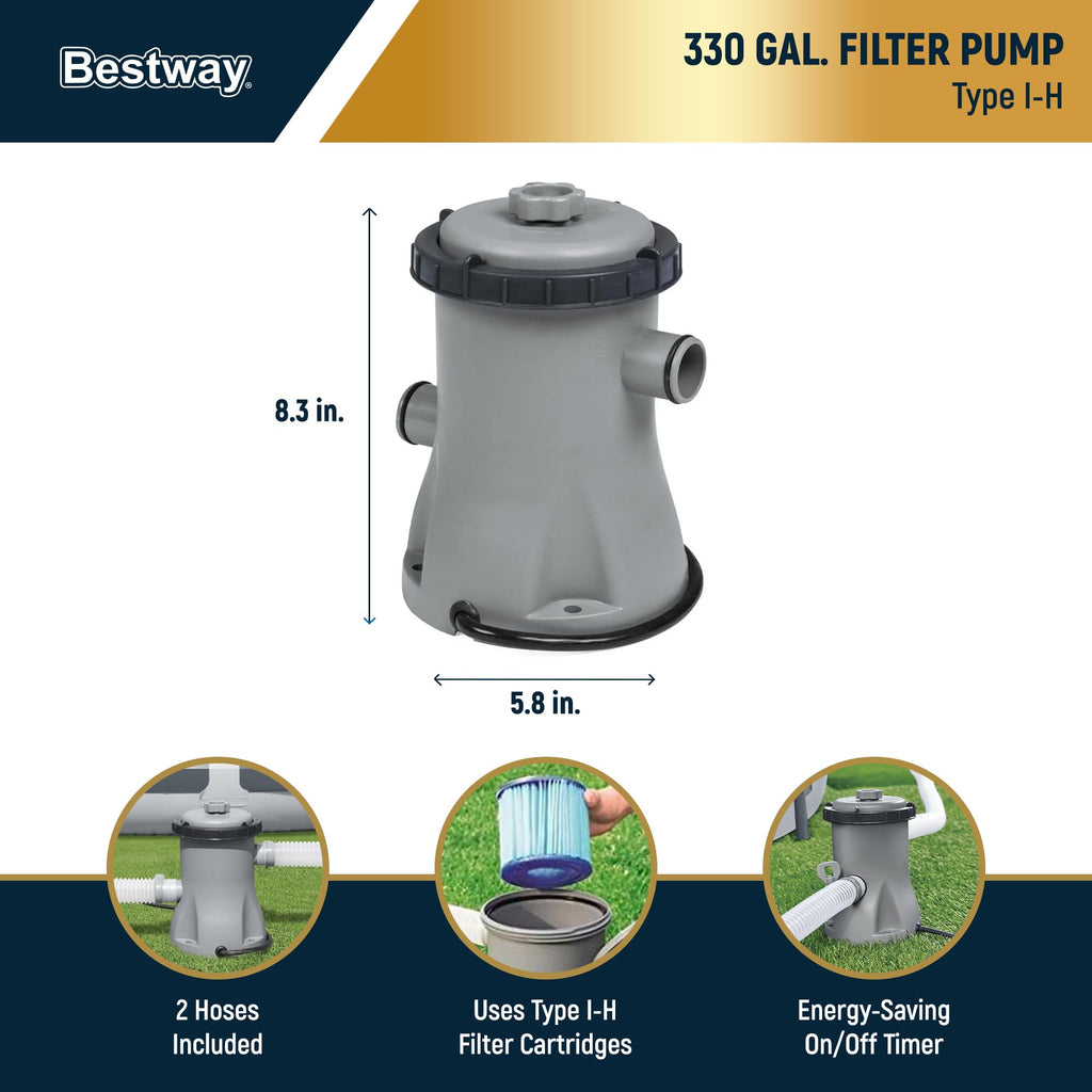 Bestway Steel Pro MAX 12' x 30" Above Ground Pool, Round Metal Frame Outdoor Swimming Pool Set with Filter Pump, Stacked Stone Print