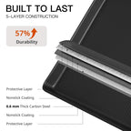HONGBAKE 2 Pack Jelly Roll Pan Set 15x10, Cookie Sheets for Baking with Diamond Texture, Baking Sheets Non Stick, Non Toxic Oven Trays for Cooking, Heavy Duty 57% Thicker Carbon Steel, Dark Gray