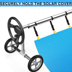 24 Pcs Pool Solar Cover Reel Attachment Kit, Solar Cover Reel Blanket Straps and Clips for Universal Inground Swimming Pool (Yellow, Straps)