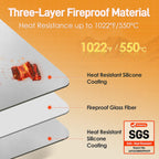 Amerbro Heat Resistant Mats for Countertop - Firproof 16x24 in Heat Resistant Mats for Air Fryer - Kitchen Countertop Protector for Air Fryer, Coffee Maker, Stand Mixer, Toaster, Oven 2PCS - Grey