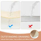 Joyhalo Shower Mats for Showers Anti Slip for Elderly, 47'' x 16'' Non Slip Bath Mat for Inside Shower, Bath Tub Mats for Bathroom Non Slip for Shower, PVC Loofah Bathroom Mats, Beige