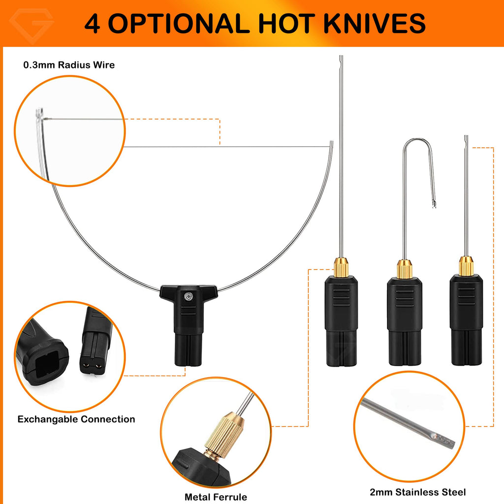 4 in 1 Hot Wire Styrofoam Cutter (Black-24W) Hot Wire Foam Cutting Kit, Electric Carving Tool Transformer Adaptor