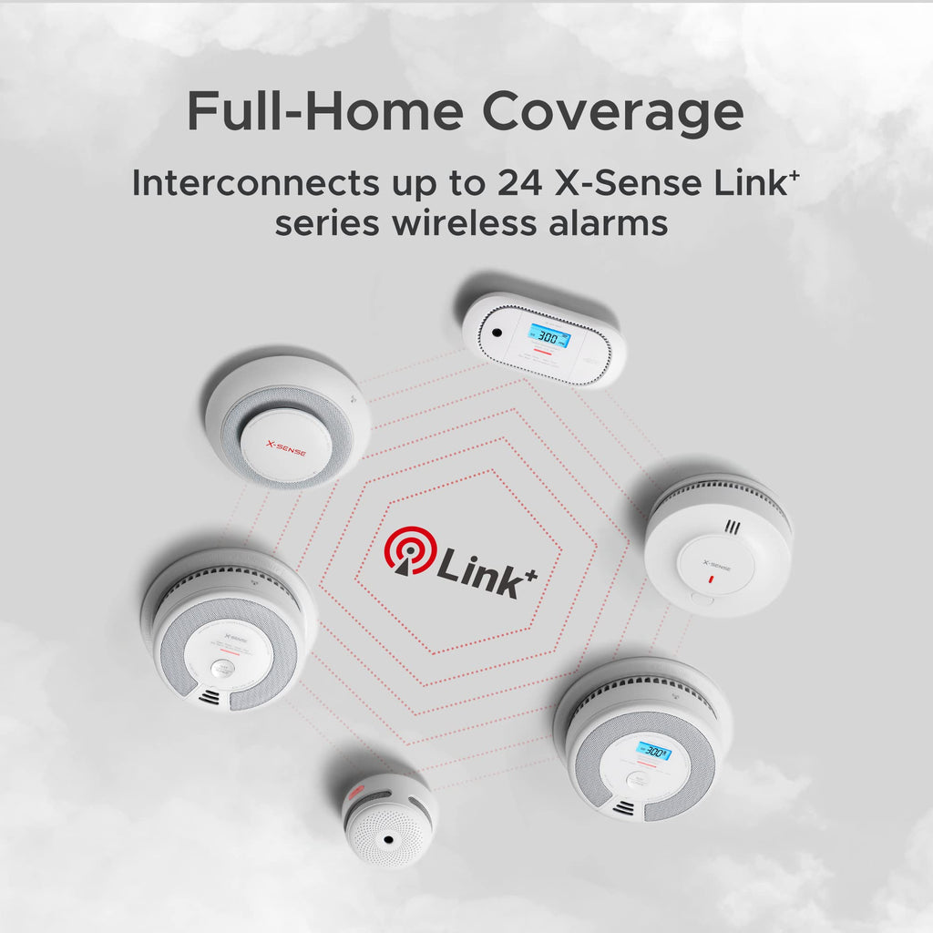 X-Sense Wireless Interconnected Combination Smoke and Carbon Monoxide Detector with LCD Display & 10-Year Battery, Over 820 ft Transmission Range, 1-Pack