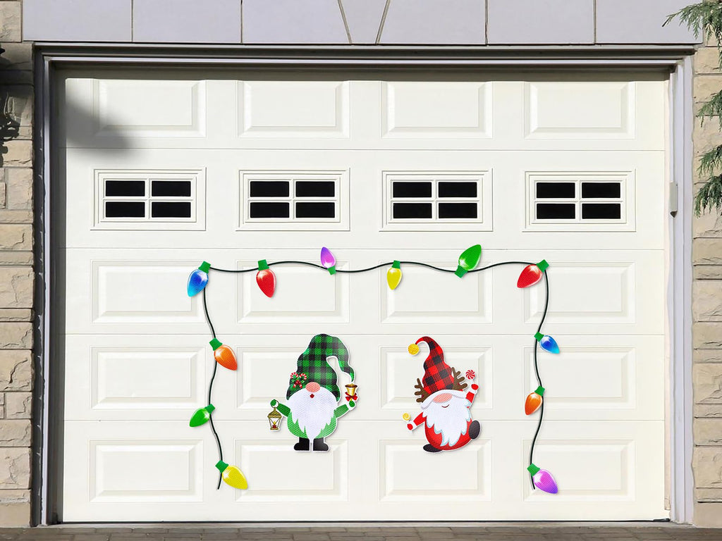 43PCS Christmas Car Refrigerator Decorations - Reflective Bulb Light Gnome Magnet Accessories Set Xmas Holiday Cute Decor