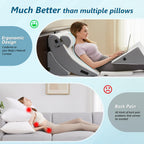 Longering 6PCS Orthopedic Bed Wedge Pillow Set for Sleeping - Post Surgery Pillow Set for Body Back and Leg Pain Relief - Adjustable Pillows for Snoring & Heartburn & Acid Reflux (White Grey)