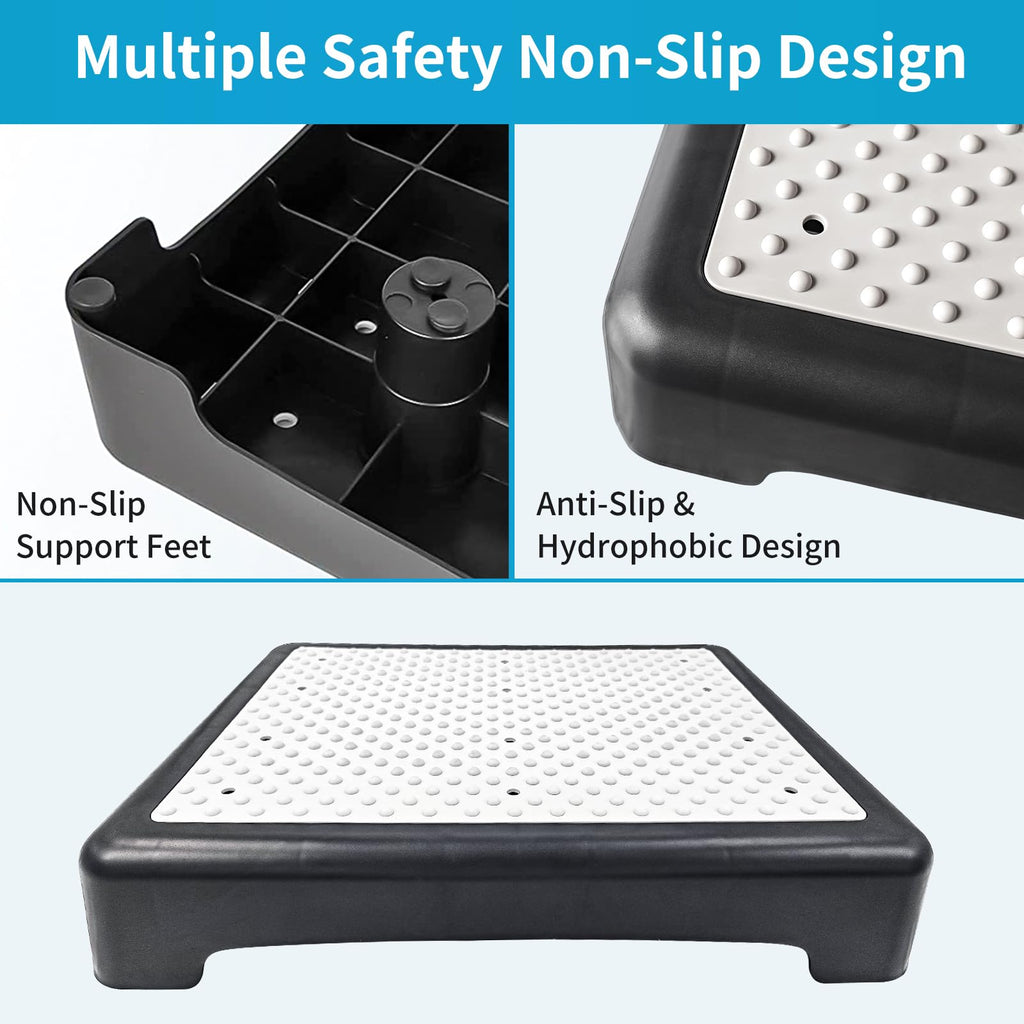 One Step Stool,Non-Slip Mobility Step Platform Assistive Devices for Adults and Elderly, Indoor and Outdoor Portable Step Riser for Safety Step for Car Bedside Office Shower Stairs