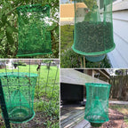 Ranch Fly Trap Outdoor Hanging Reusable with Fishing Apparatus | Food Bait Tray Catcher Cage for Indoor or Outdoor Family Farms, Park (10 Pack)