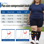 Iseasoo Plus Size Compression Socks for Women & Men Wide Calf 20-30mmhg Extra Large Support Socks for Nurses Circulation(2XL)