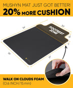 Office Chair Mat with Anti Fatigue Cushioned Foam - 2 in 1 Standing Desk Anti-Fatigue Comfort Mat for Hardwood Floor - Chair Mat for Rolling Chairs with Foot Rest Under Desk - 54”x 36”