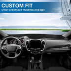 KUST Black Dash Cover for Chevy Chevrolet Traverse 2018-2023 (L, LS, LT,Premier, High Country) Polyester Dashboard Cover Non-Slip Interior Accessories for Traverse Custom Fit Dash Mat