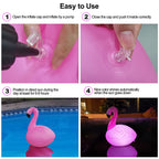 Cootway Flamingo Floating Pool Lights, Waterproof Inflatable Solar Pool Lights for Swimming Pool, Outdoor LED Glow Floating Light for Beach, Garden Backyard, Patio Lawn, Hot tub Decor (1 Piece)