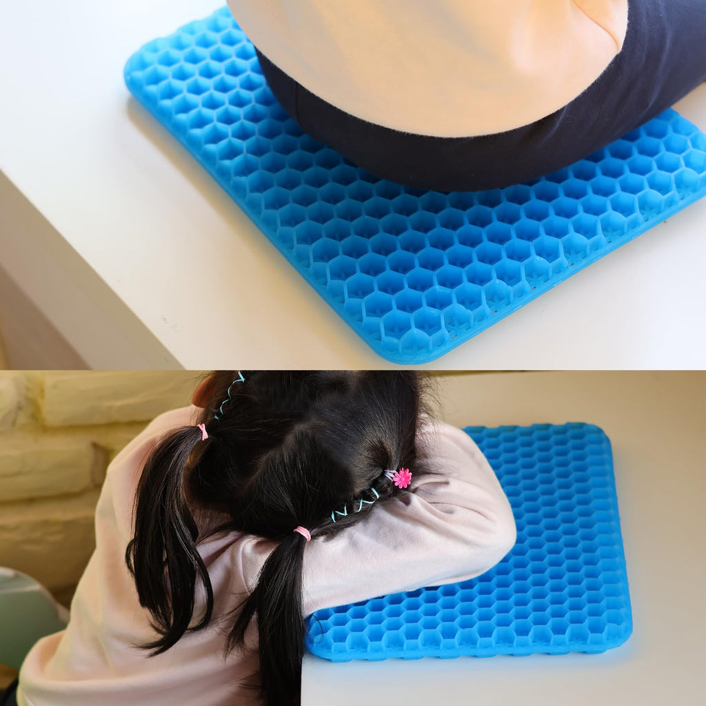 XSIUYU Gel Saet Cushion, Desk Chair Cushion, Small Chair Pads, Chair Pads, Seat Cushion for Chair, Chair Pillow, Tailbone Cushions for Pressure Relief Black (Mini-Blue)