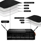 Car Trunk Organizer and Storage with Lid & Removable Leakproof Cooler Bag, Car Accessories 6 Removable Dividers for Custom Space, Collapsible Large Trunk Organizers Interior for SUV Sendan with Cover